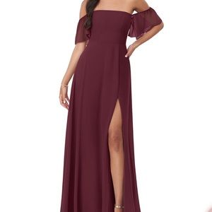 Bridesmaid formal gown dress burgundy